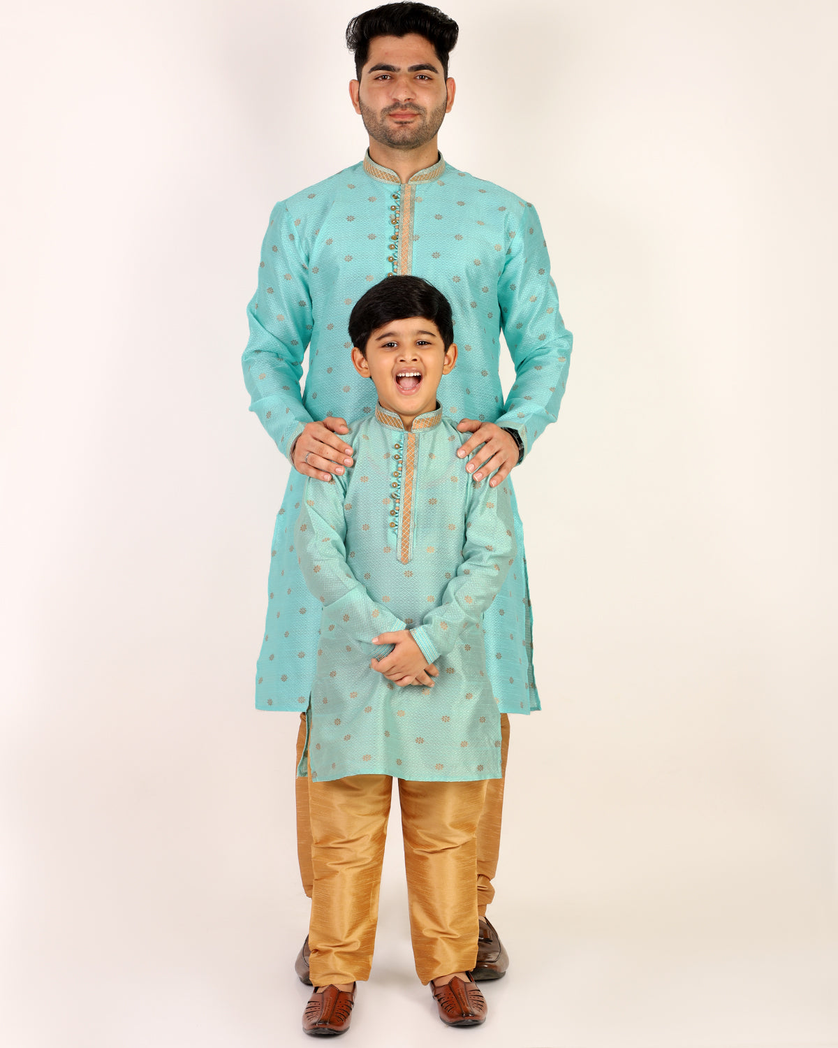 Father Son Kurta Pajama Same Dress Ethnic Wear Sky Blue