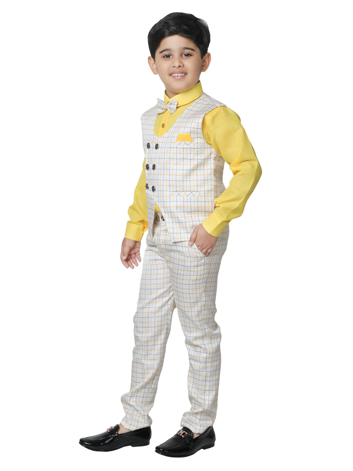 Pro Ethic Three Piece Suit For Boys Yellow T-129