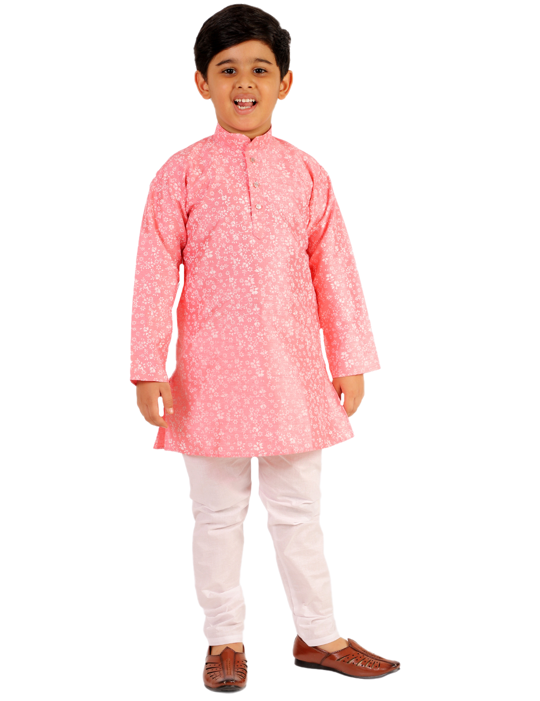 Pro Ethic Boys Kurta Pajama Set Cotton Solid Pink (S-171)