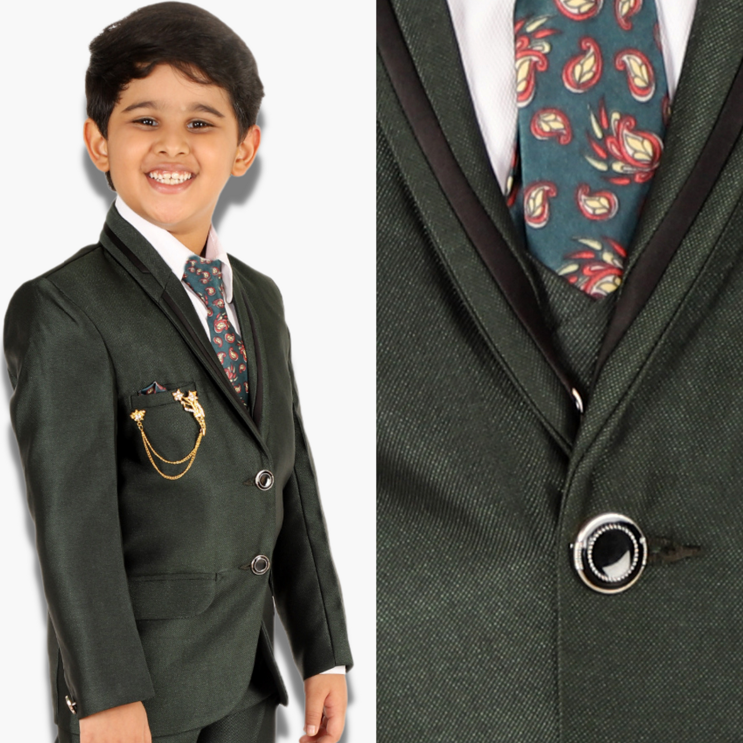 Pro Ethic Five Piece Suit For Boys Dark Green T-127