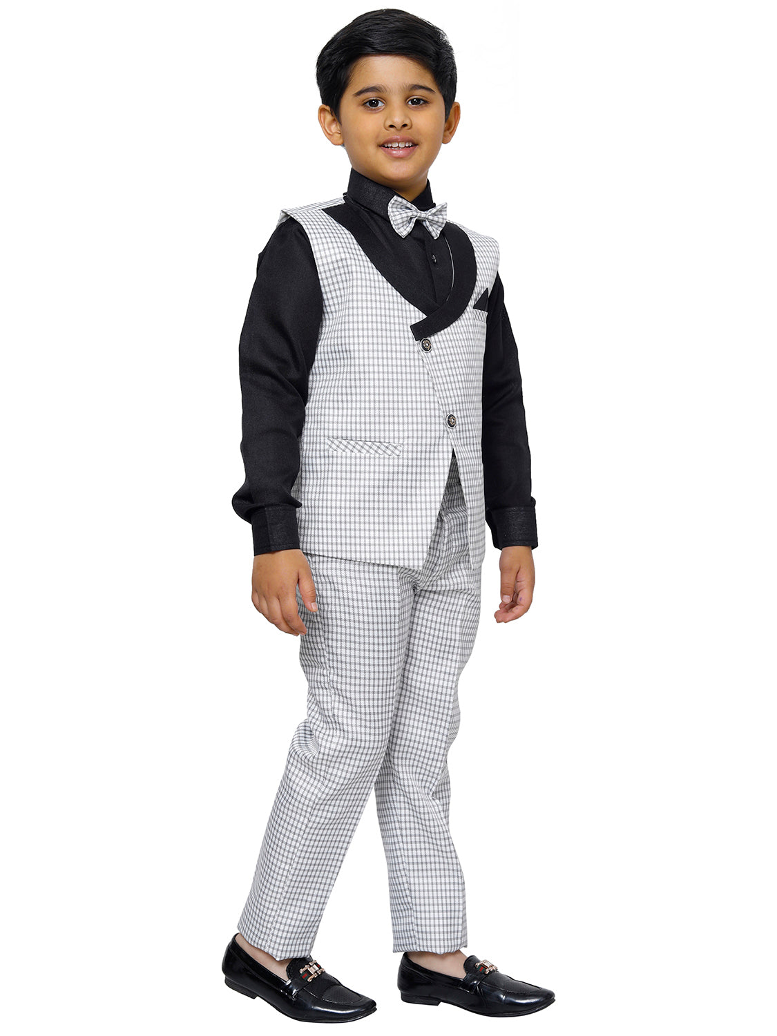 Pro Ethic Three Piece Suit For Boys Grey T-131