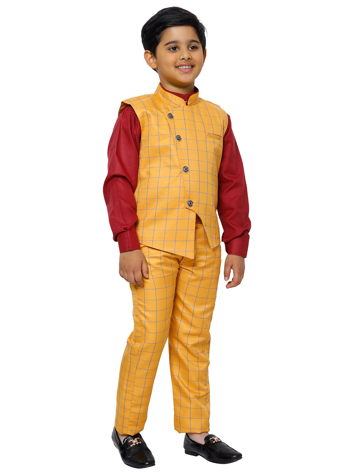 Pro Ethic Three Piece Suit For Boys Yellow T-132