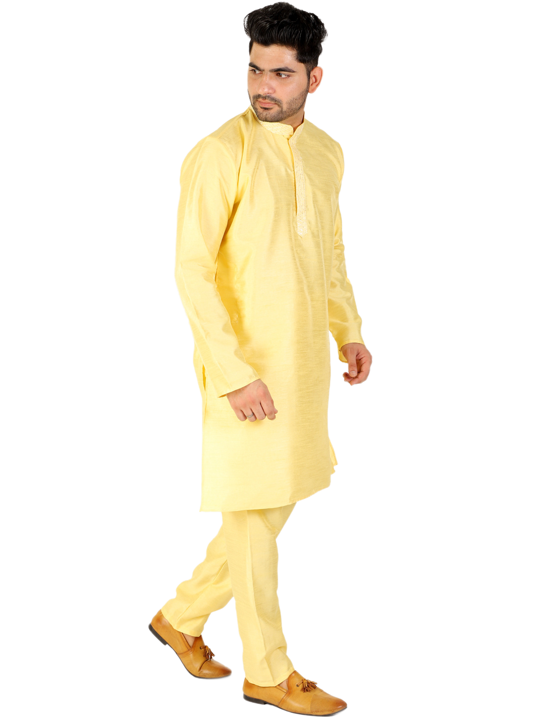 Pro Ethic Lemon Men's Kurta Pajama Set Silk (A-104)