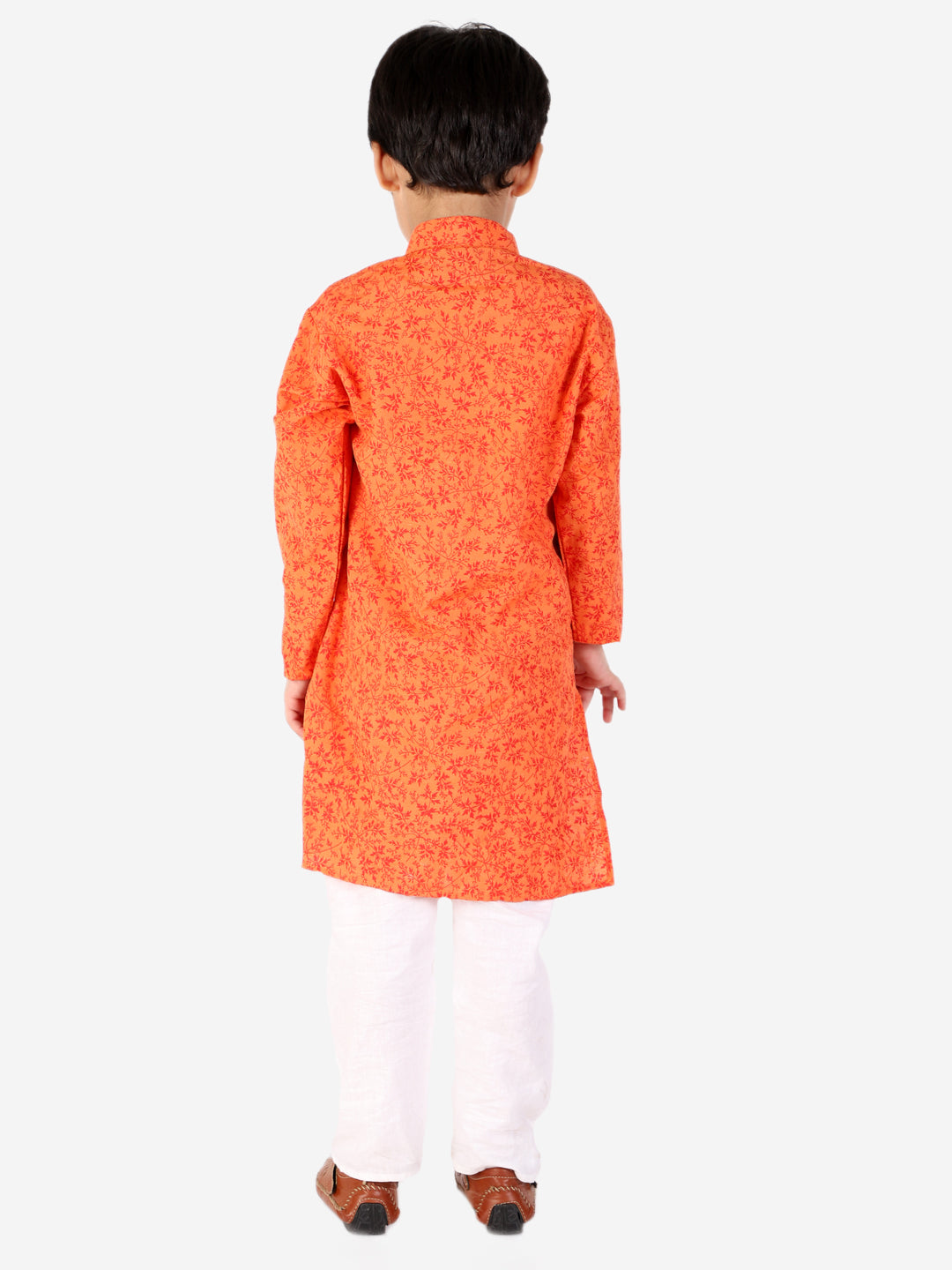 Pro Ethic Boys Orange Kurta Pajama Floral Printed (S-158)