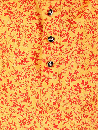 Pro Ethic Boys Yellow Kurta Pajama Floral Printed (S-158)