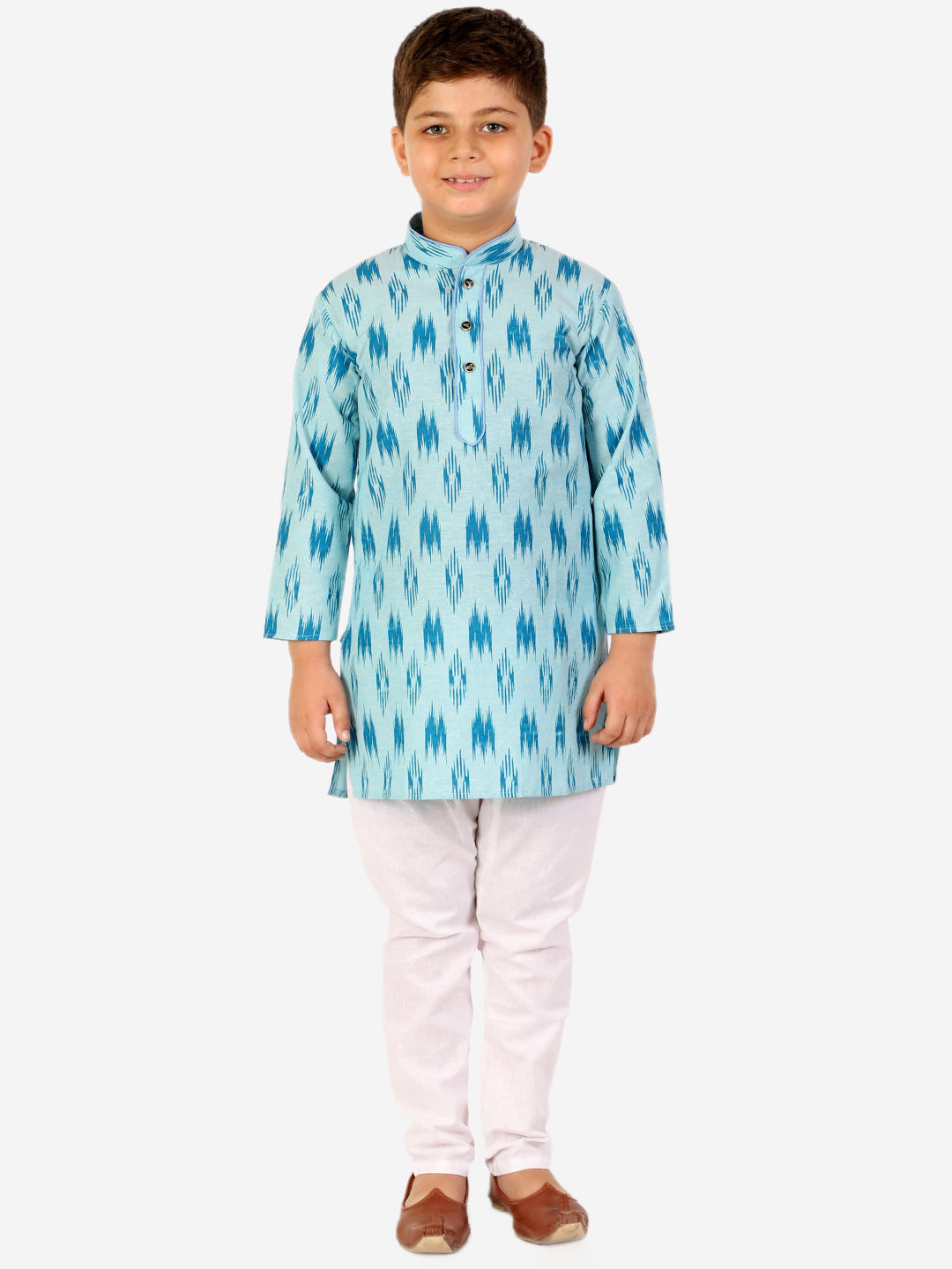 Pro Ethic Cotton Kurta Pajama For Boys Firozi Printed S-154