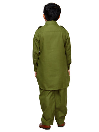 Pro Ethic Father Son Same Dress Kurta Pajama Set Cotton Green B-116