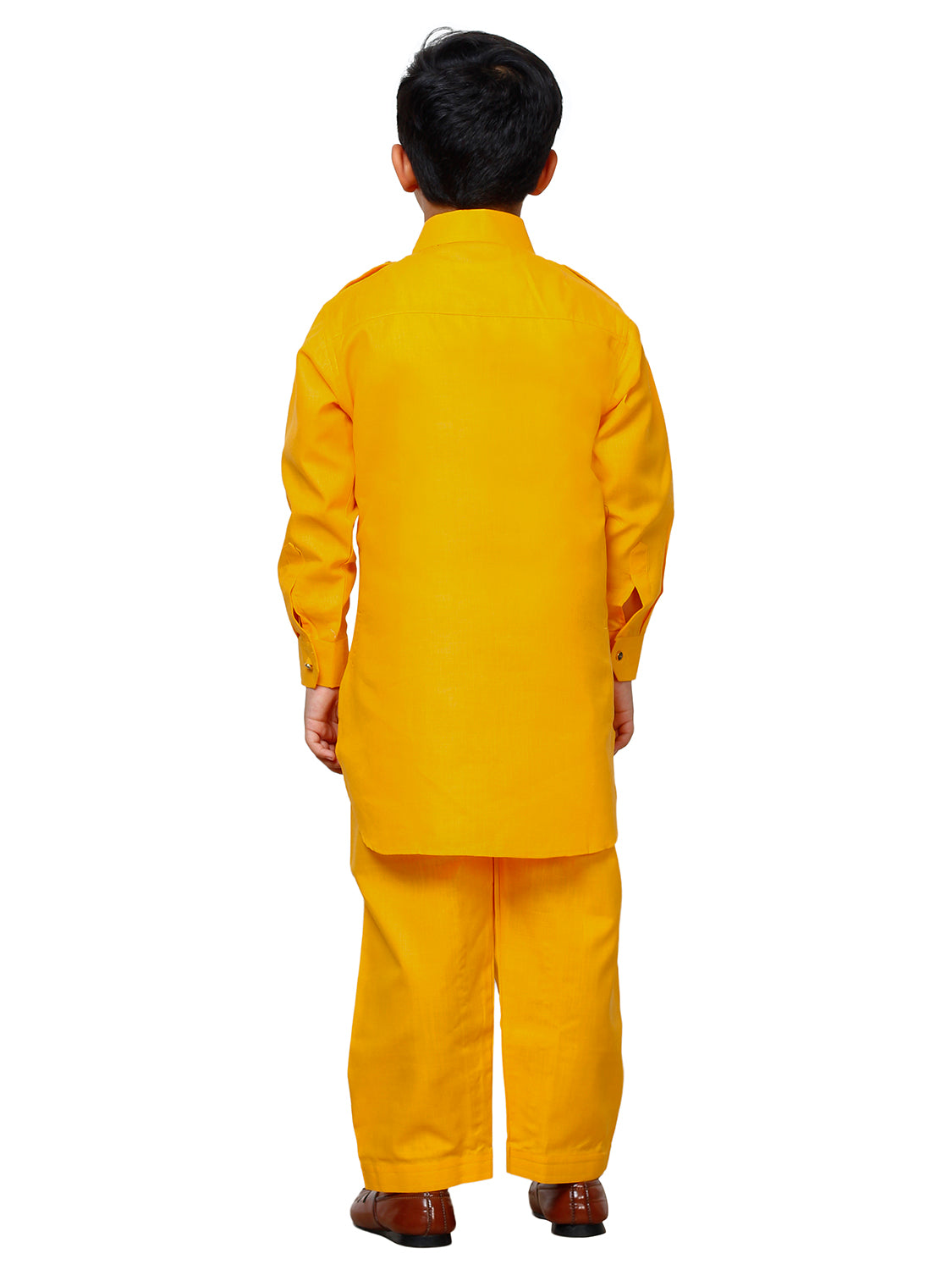 Pro Ethic Pathani Kurta Pajama For Boys Cotton Yellow (S-216)