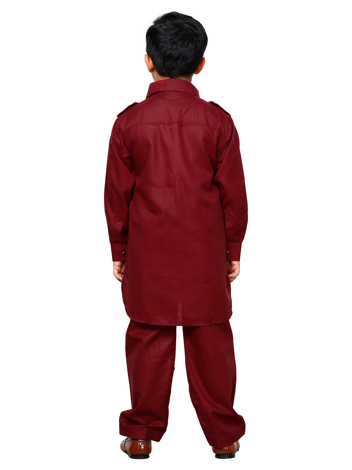 Pro Ethic Pathani Kurta Pajama For Boys Cotton Maroon (S-216)