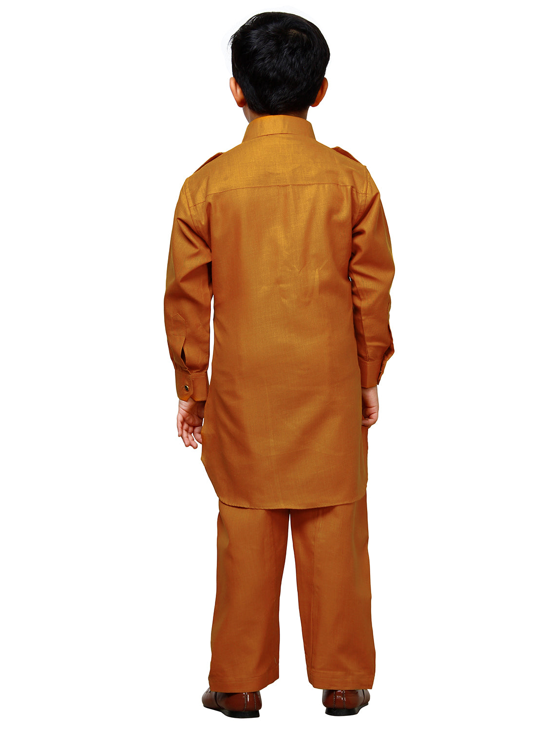 Pro Ethic Pathani Kurta Pajama For Boys Cotton Mustard (S-216)