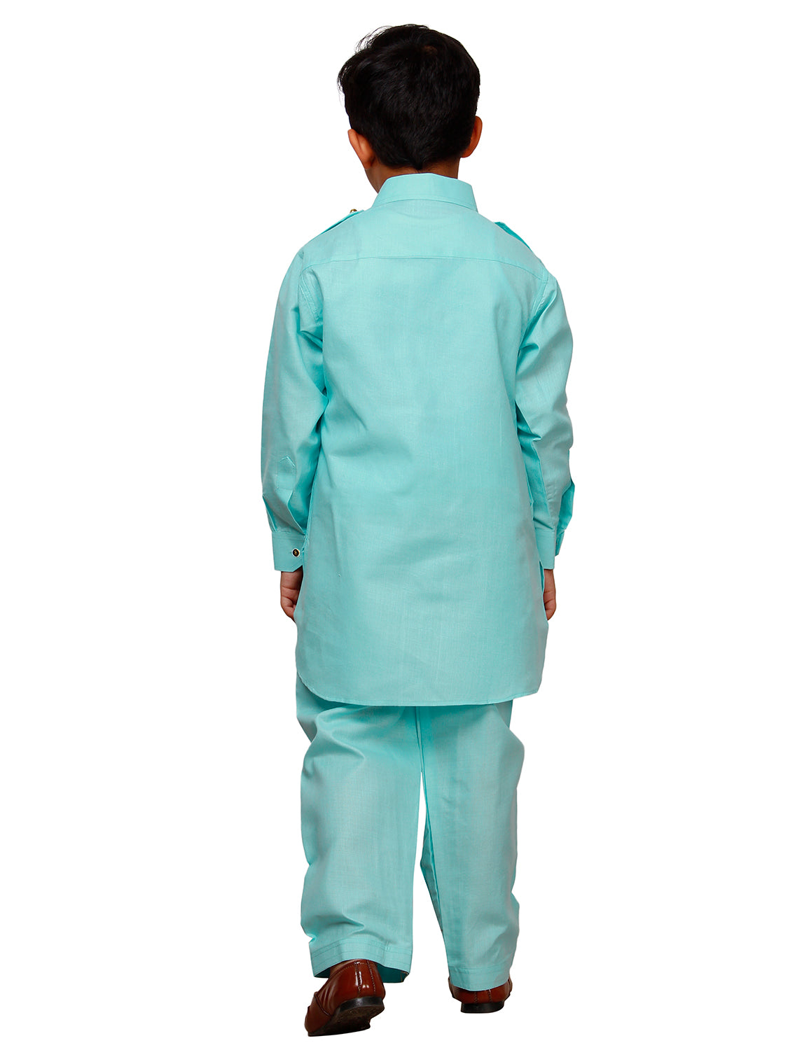 Pro Ethic Pathani Kurta Pajama For Boys Cotton Firozi (S-216)