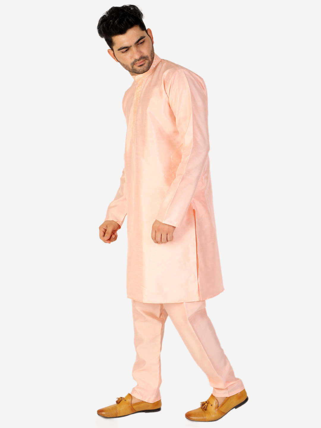 Pro Ethic Pink Men's Kurta Pajama Set Silk (A-104)