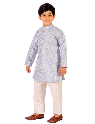Pro Ethic Boys Kurta Pajama Set Cotton Solid Design Sky Blue (S-171)
