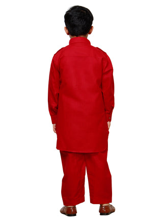 Pro Ethic Father Son Same Dress Kurta Pajama Set Cotton Red B-116