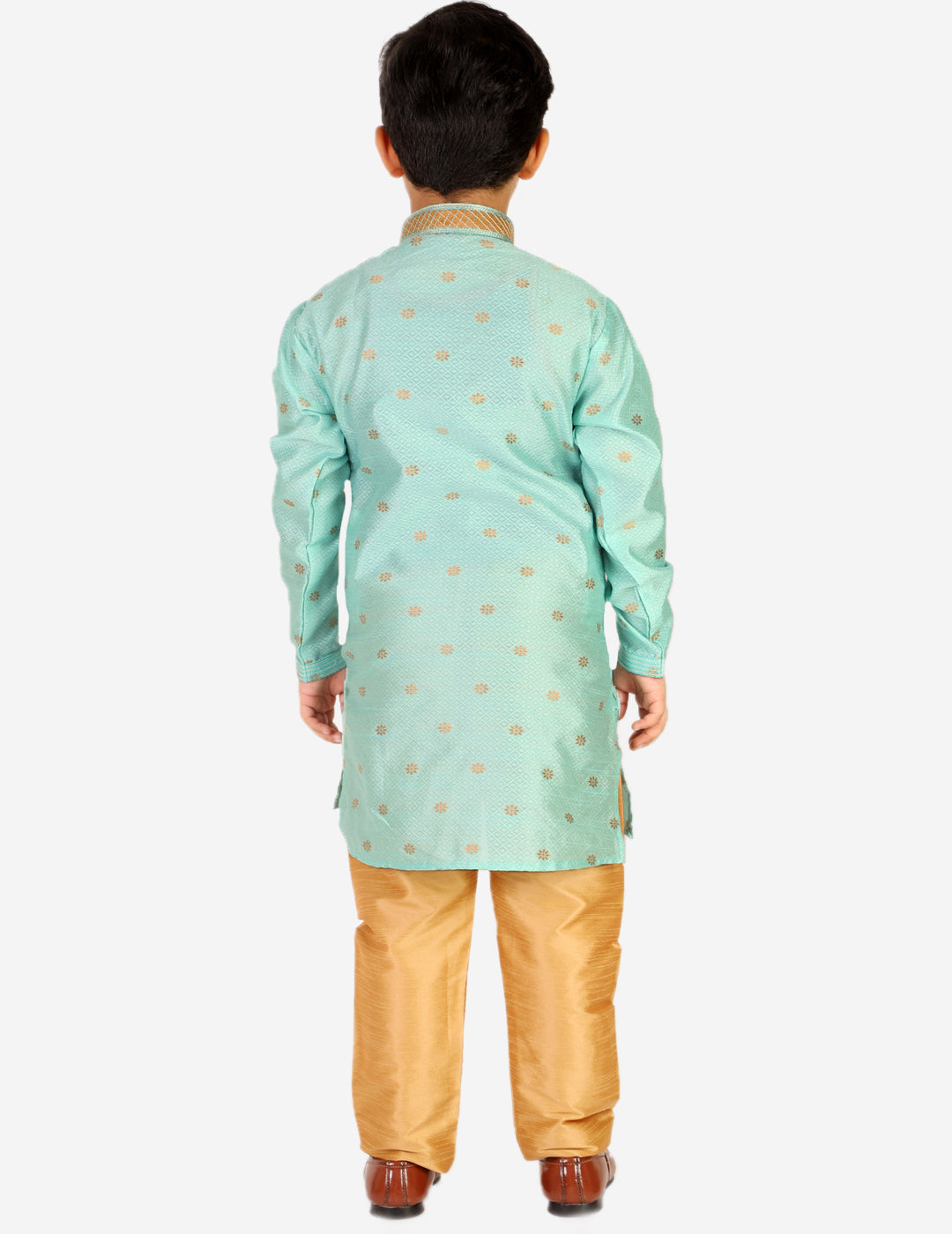 Pro Ethic Boys Kurta Pajama Set Silk Self Design Light Green (S-174)