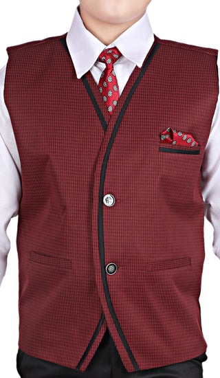 Pro Ethic Three Piece Suit For Boys Cotton Maroon T-122