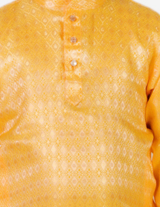 Pro Ethic Boys Kurta Pajama Set Cotton Solid Design Yellow (S-171)