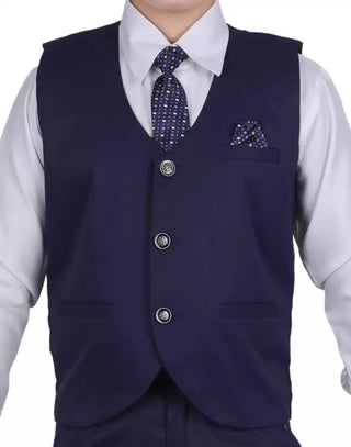 Pro Ethic Three Piece Suit For Boys Cotton Navy Blue Floral Print T-121