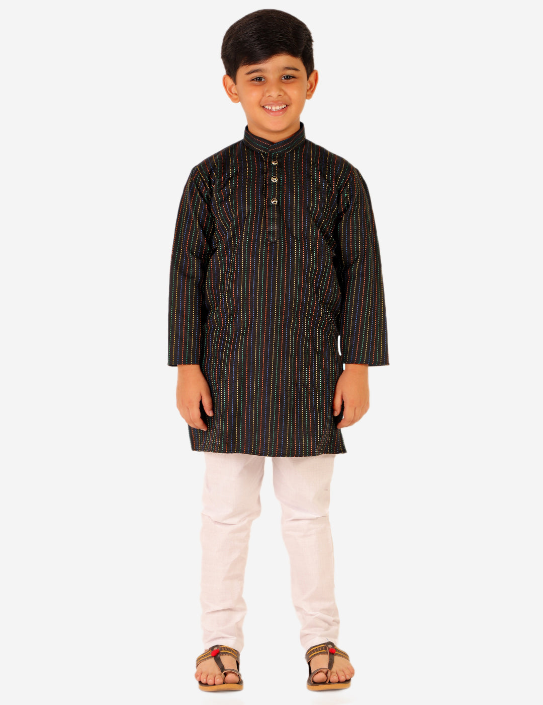 Abstract Printed Cotton Kurta Pajama For Boys