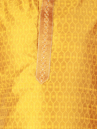 Pro Ethic Mustard Men's Kurta Pajama Silk Self Design (B-101)