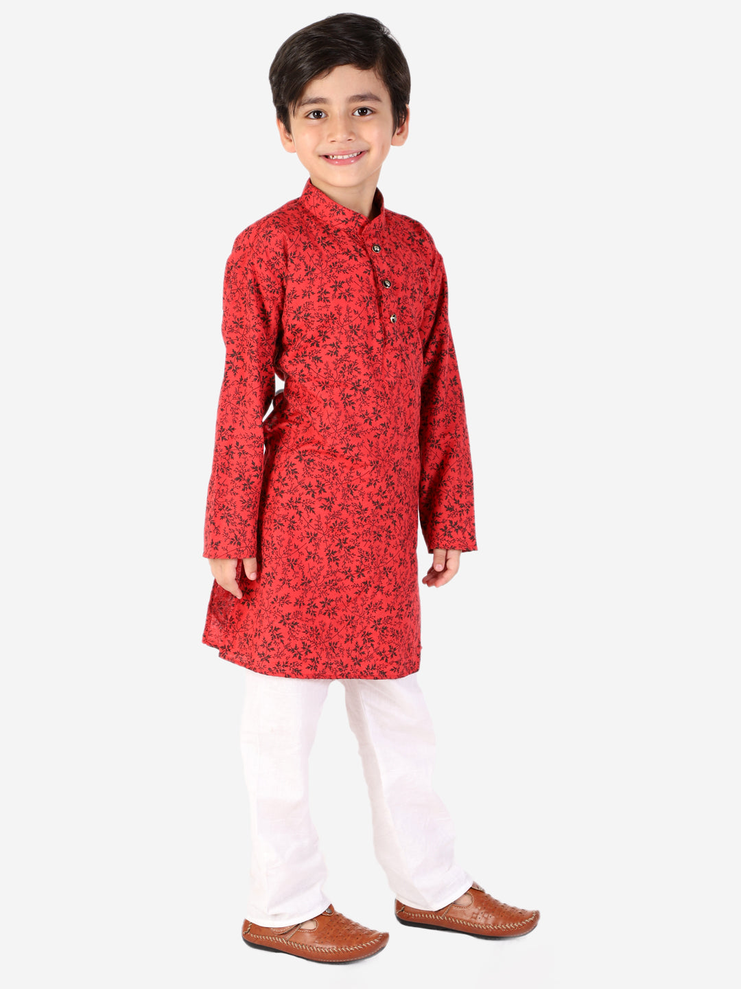 Pro Ethic Boys Maroon Kurta Pajama Floral Printed (S-158)