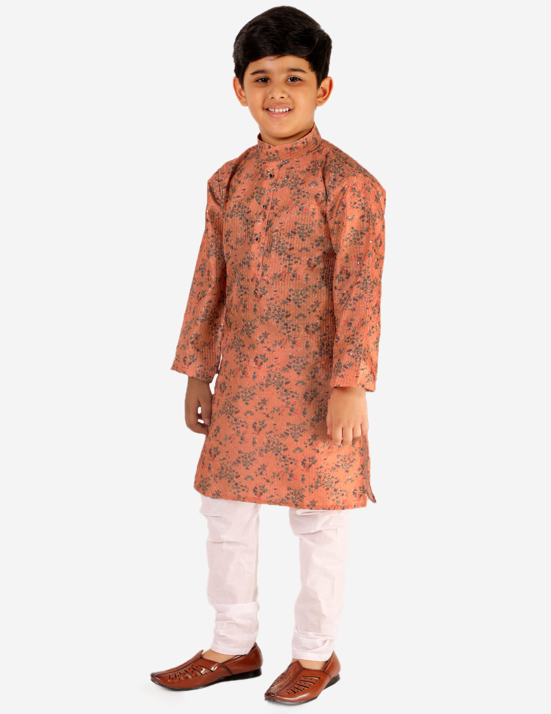 Pro Ethic Boys Kurta Pajama Set Silk Embellished Design Pink (S-172)