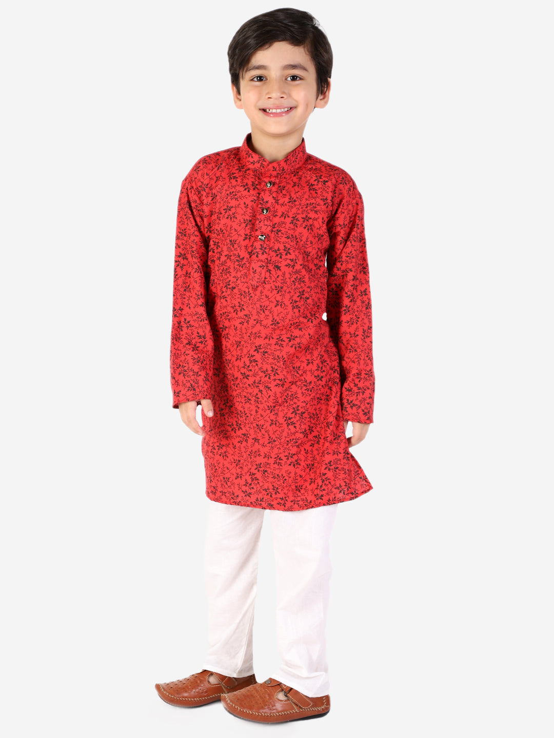 Pro Ethic Boys Maroon Kurta Pajama Floral Printed (S-158)