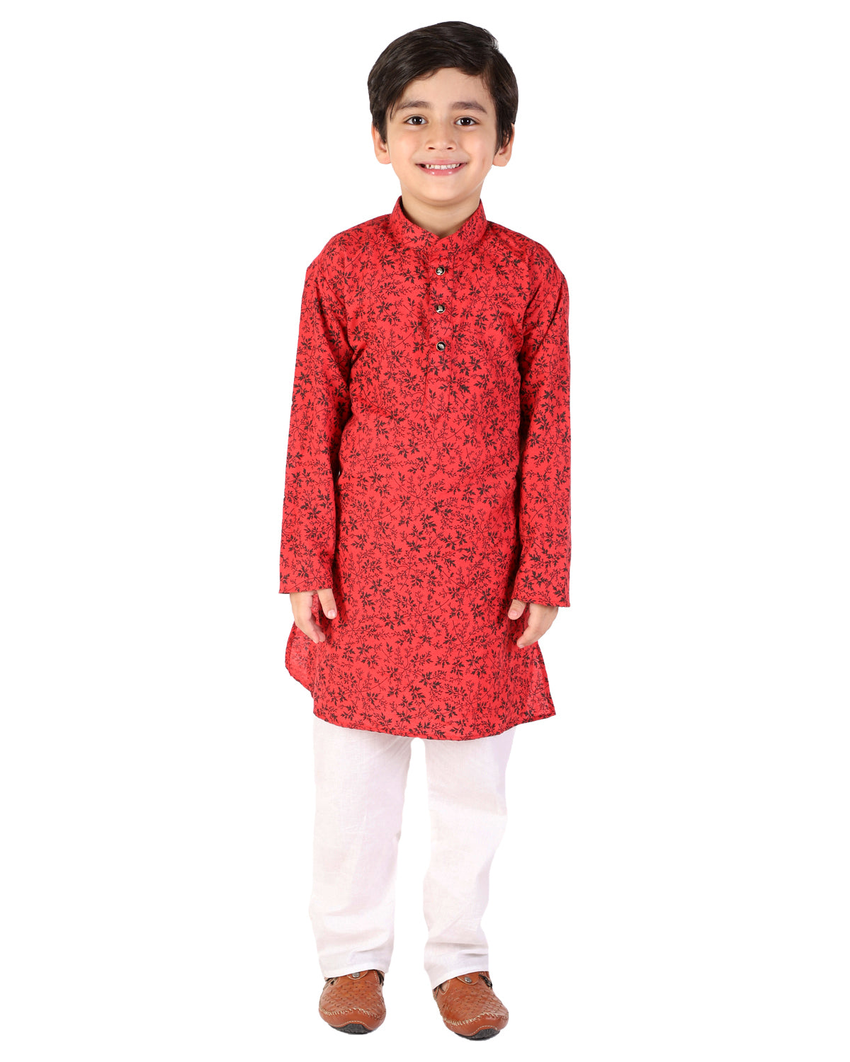 Pro Ethic Boys Maroon Kurta Pajama Floral Printed (S-158)