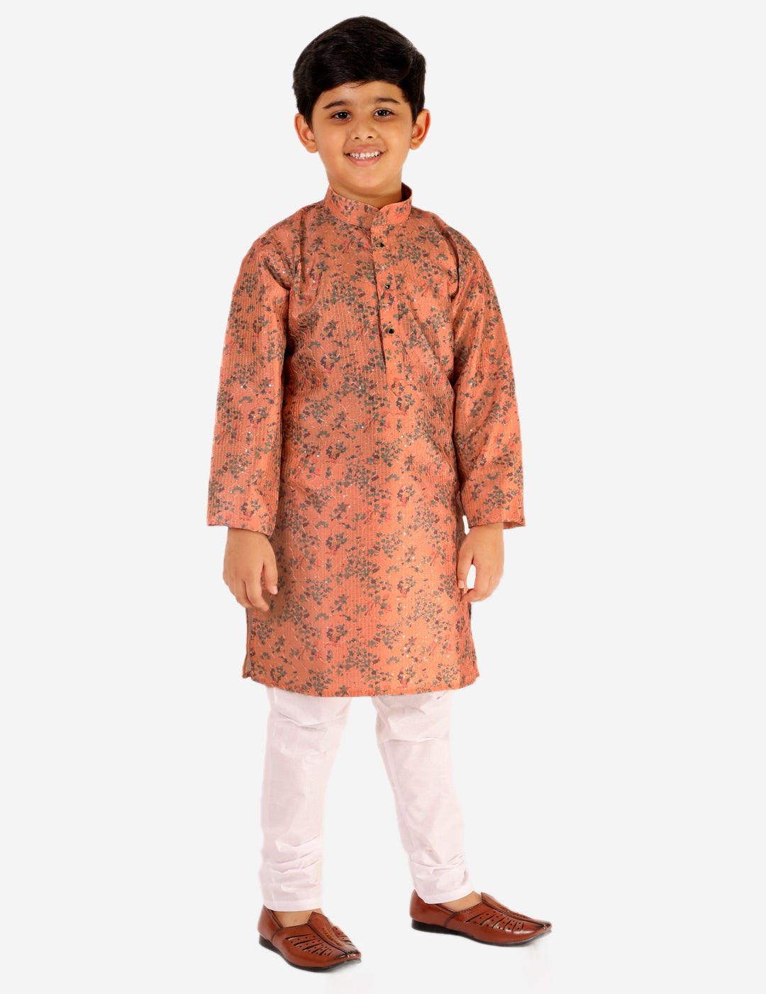 Pro Ethic Boys Kurta Pajama Set Silk Embellished Design Pink (S-172)