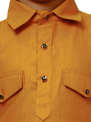 Pro Ethic Pathani Kurta Pajama For Boys Cotton Mustard (S-216)