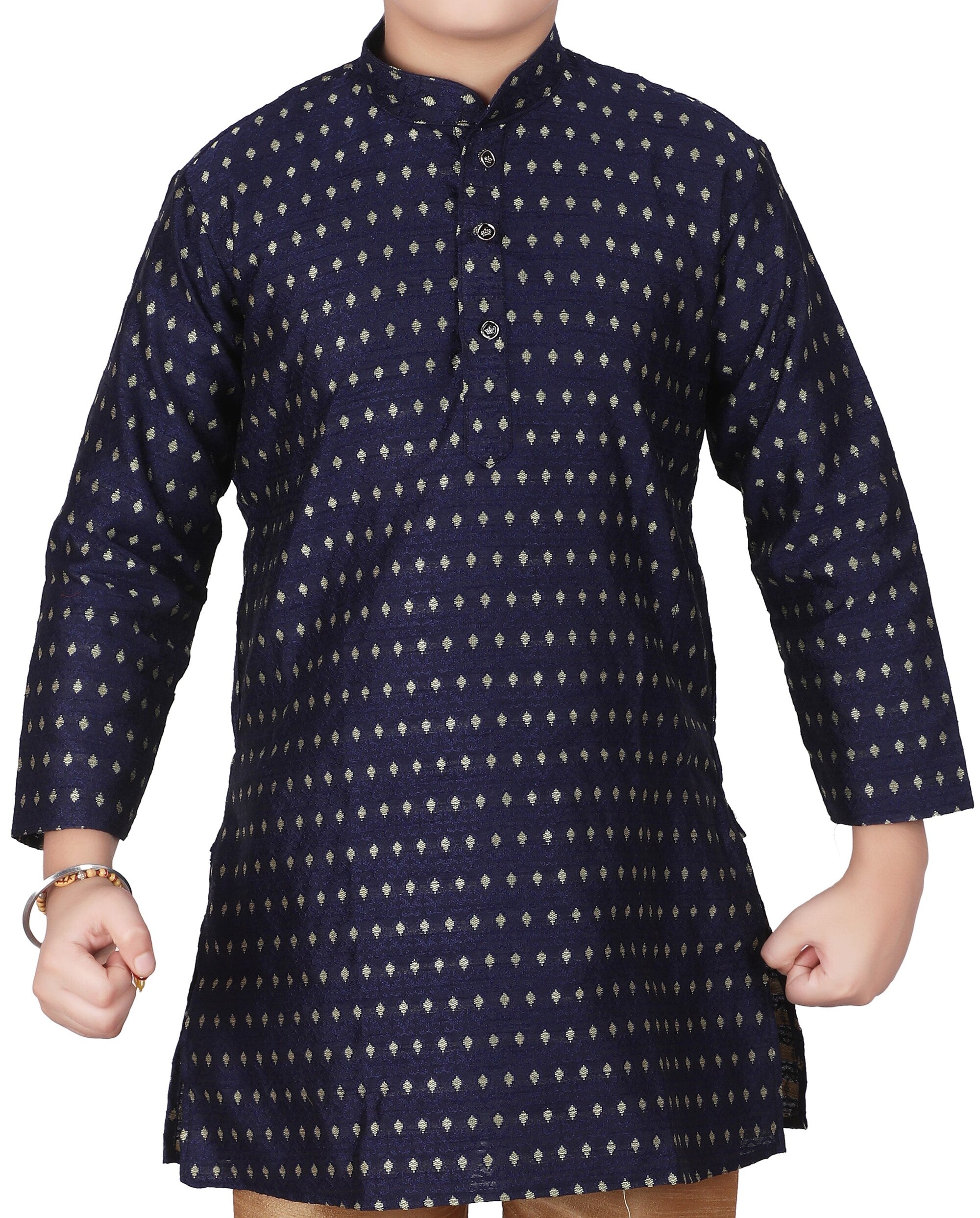 Pro Ethic Kids Kurta Pajama Set Silk Dblue s-146