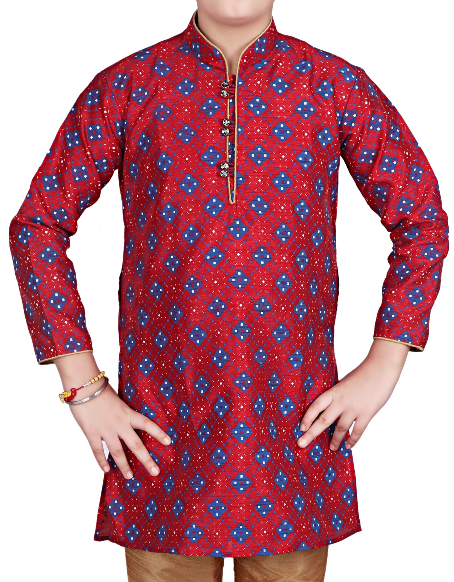 Pro Ethic Kids Kurta Pajama Set Silk Maroon s-149