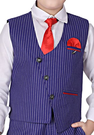 Pro Ethic Three Piece Suit For Boys Cotton Blue Floral Print T-118
