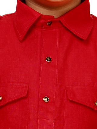 Pro Ethic Pathani Kurta Pajama For Boys Cotton Red (S-216)