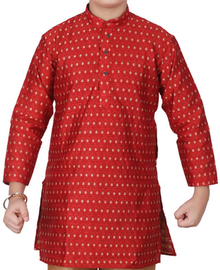 Pro Ethic Kids Kurta Pajama Set Silk Red s-146