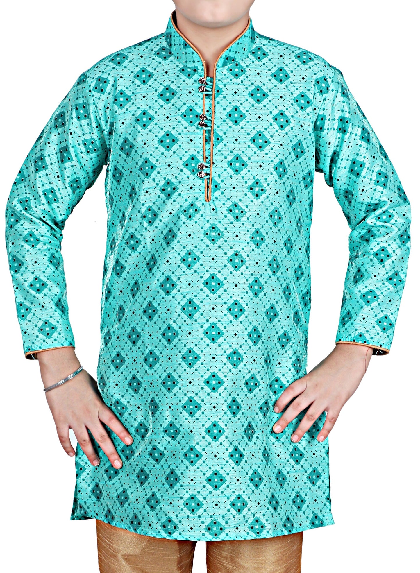 Pro Ethic Kids Kurta Pajama Set Silk Green s-149