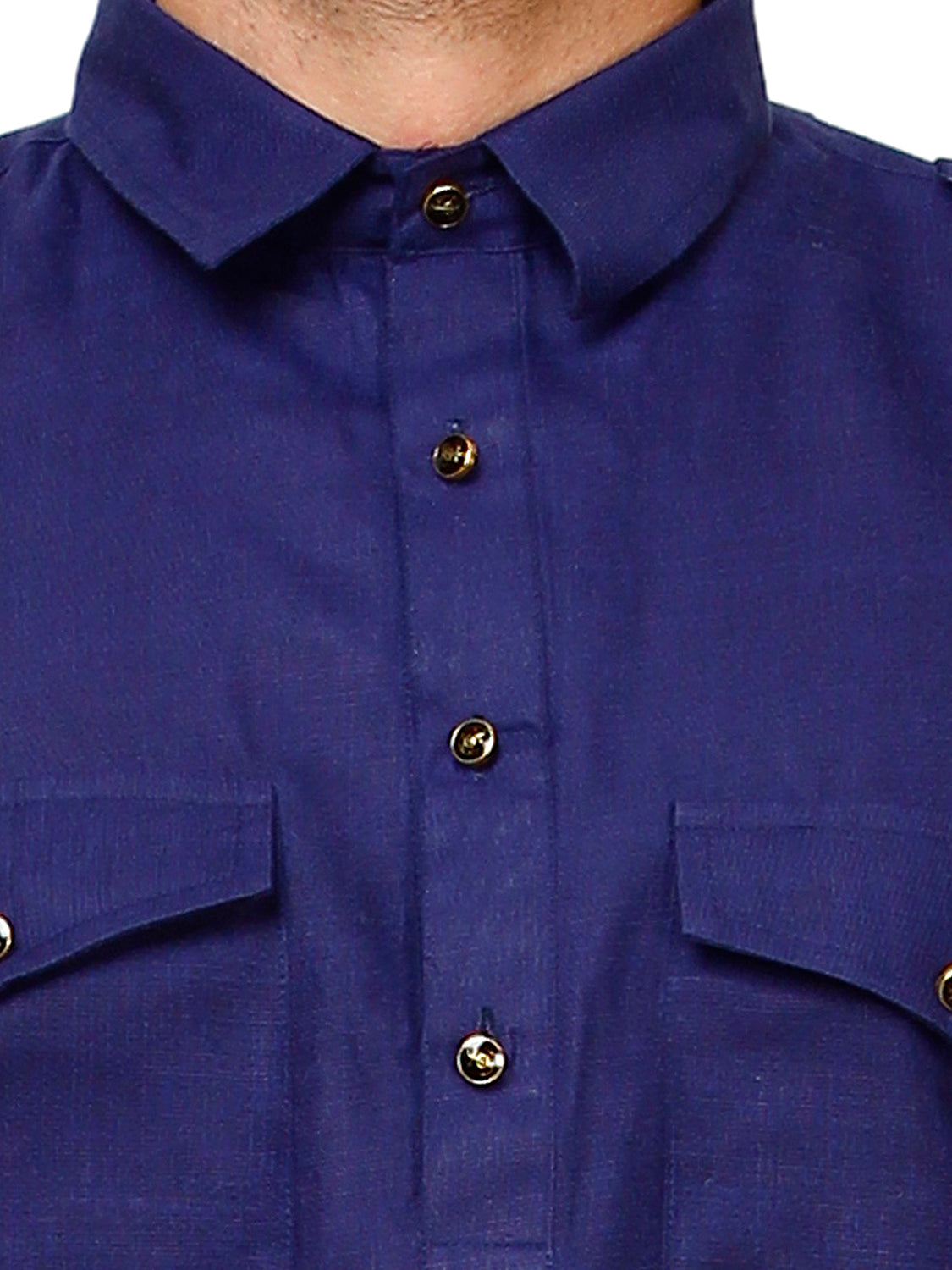 Pro Ethic Men's Pathani Kurta pajama set - Solid | Cotton | Navy Blue | (A-116)