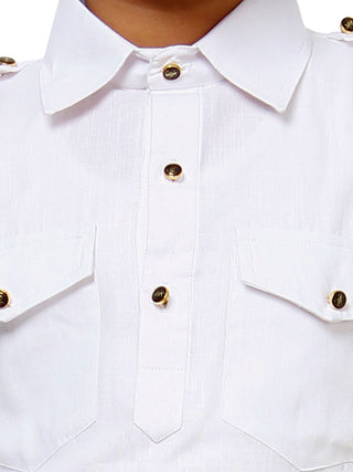 Pro Ethic Pathani Kurta Pajama For Boys Cotton White (S-216)