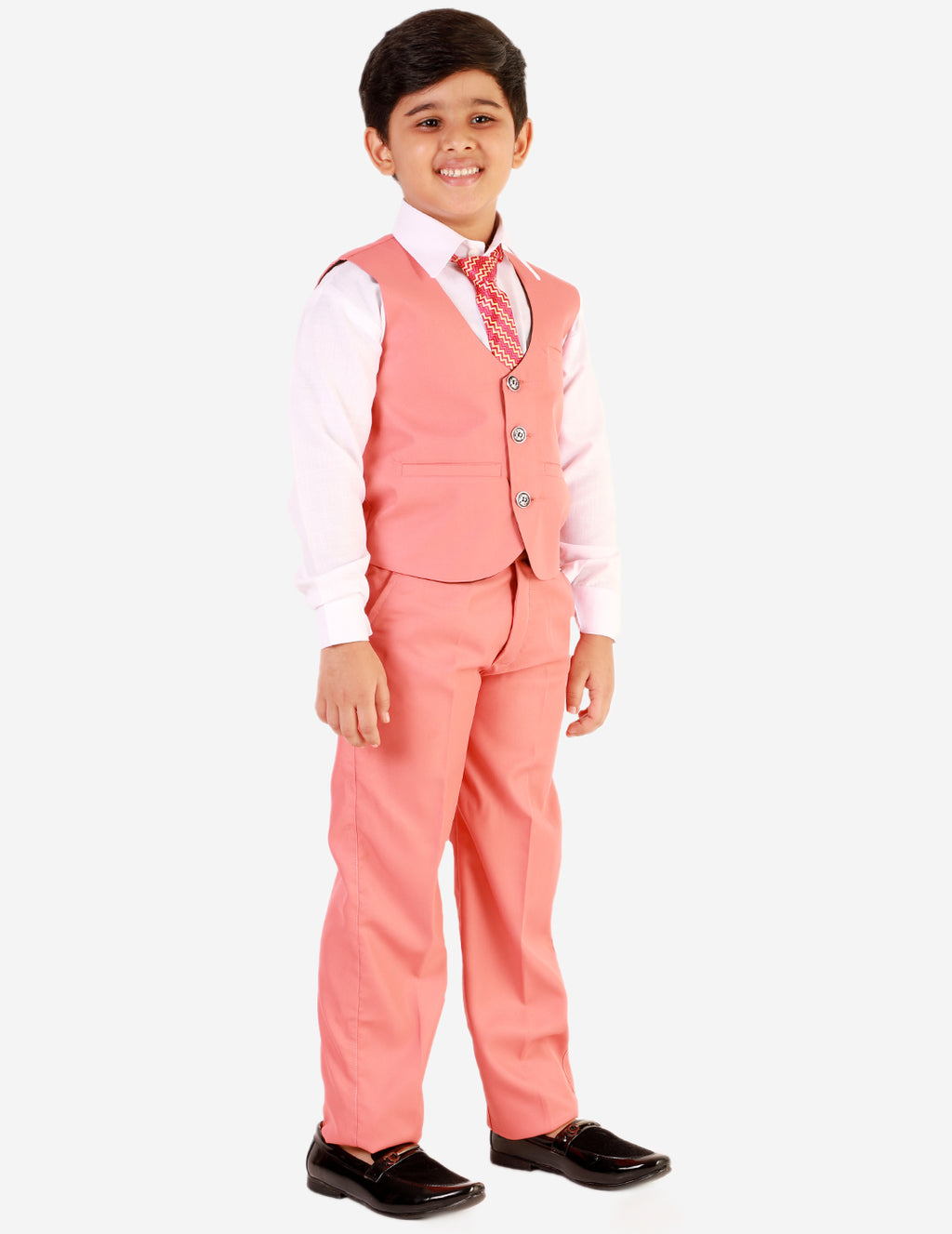 Pro Ethic Three Piece Suit For Boys Cotton Pink Floral Print T-121