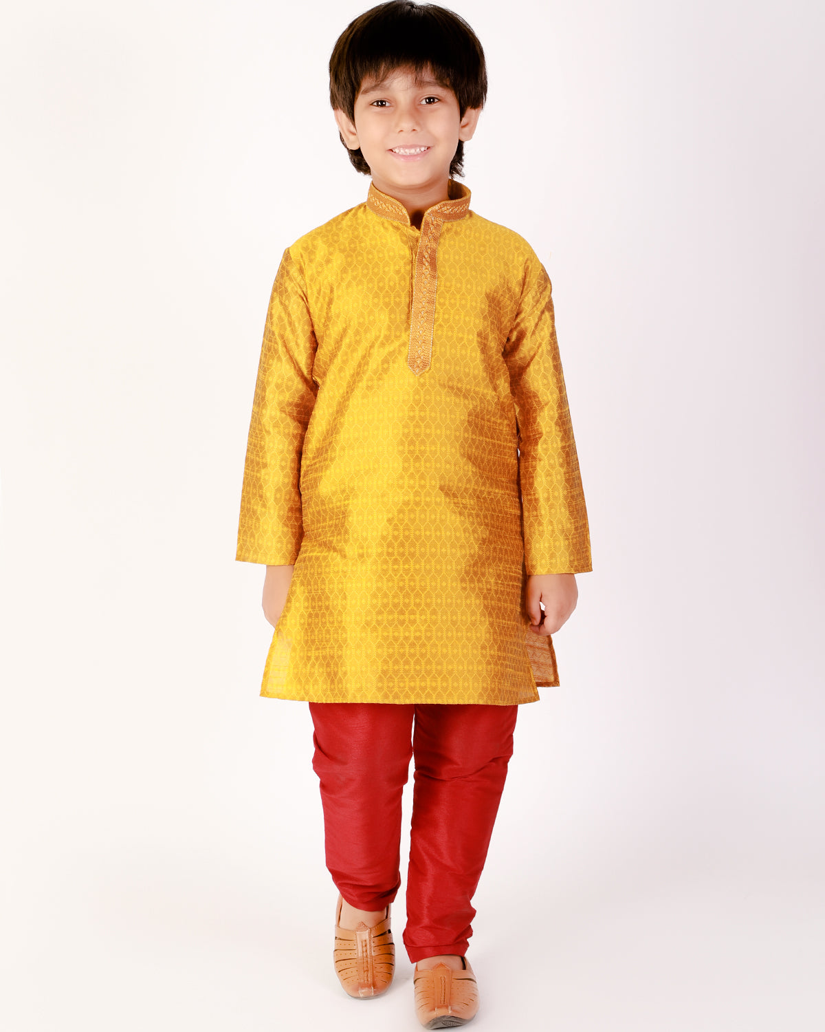 Mustard father and son same dress ethnic wear kurta pajama