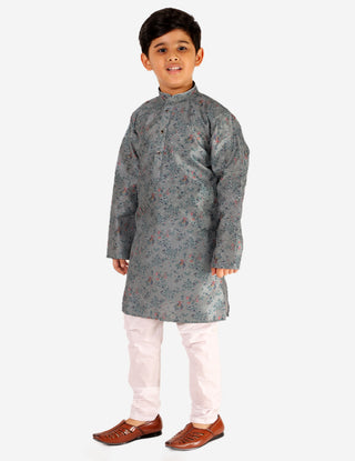 Pro Ethic Boys Kurta Pajama Set Silk Embellished Design Grey (S-172)