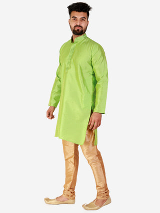Pro Ethic Green Men's Kurta Pajama Silk Self Design(B-101)