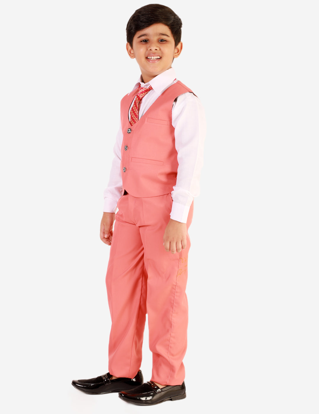 Pro Ethic Three Piece Suit For Boys Cotton Pink Floral Print T-121