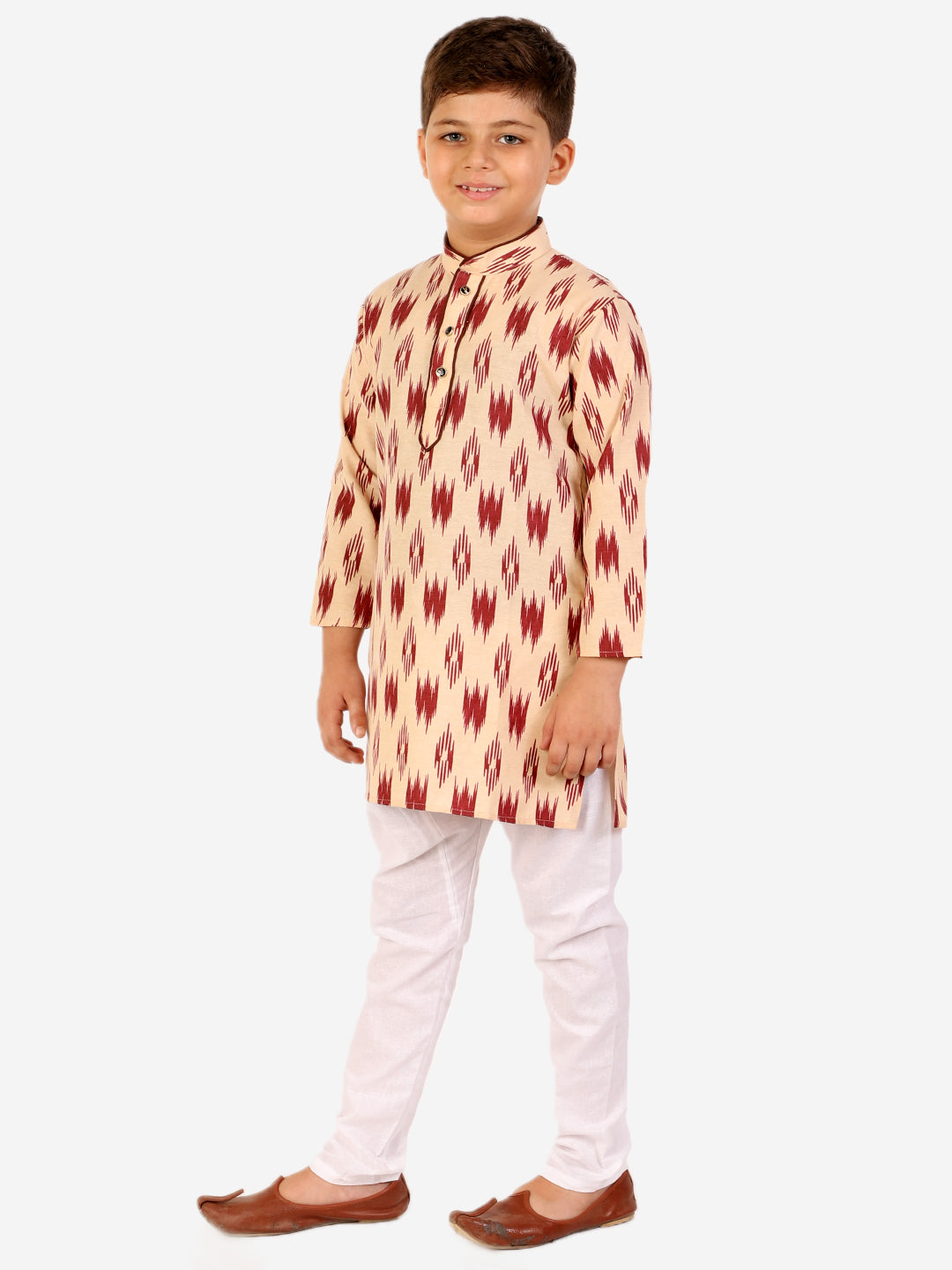 Pro Ethic Cotton Kurta Pajama For Boys Maroon Printed S-154