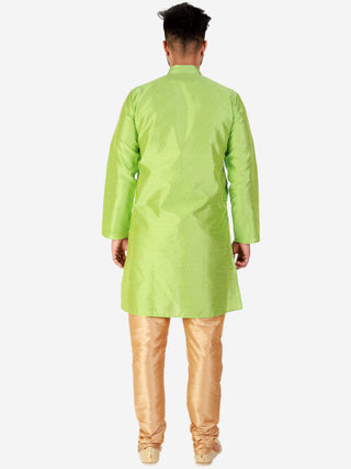 Pro Ethic Green Men's Kurta Pajama Silk Self Design(B-101)