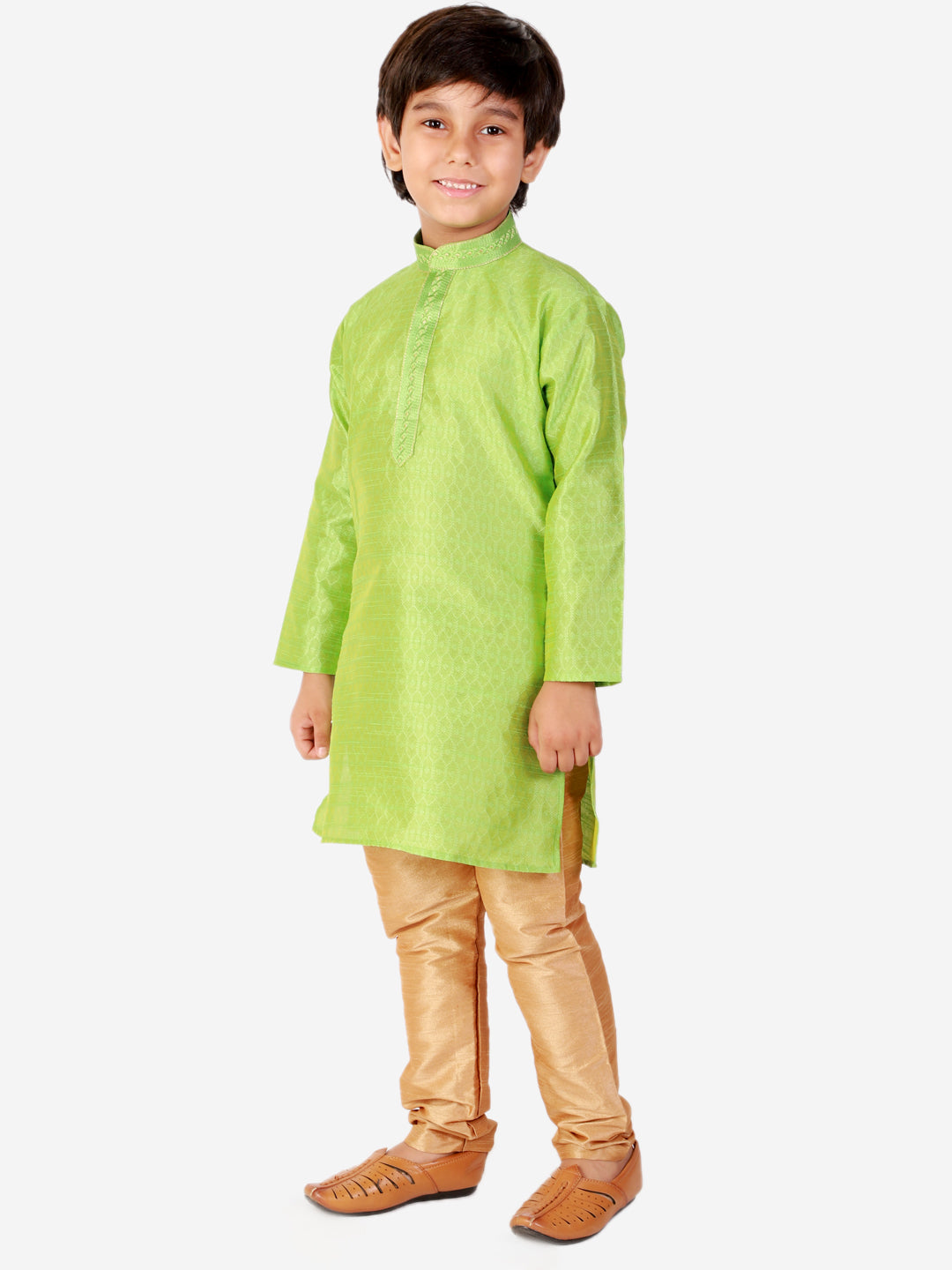 Pro Ethic Cotton Kurta Pajama For Boys Green Self design S-156