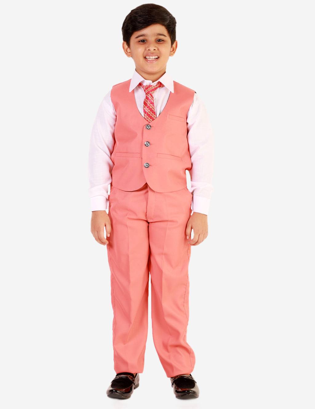 Pro Ethic Three Piece Suit For Boys Cotton Pink Floral Print T-121