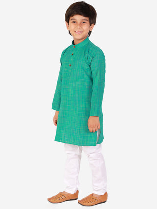 Pro Ethic Cotton Kurta Pajama For Boys Green Checked S-155
