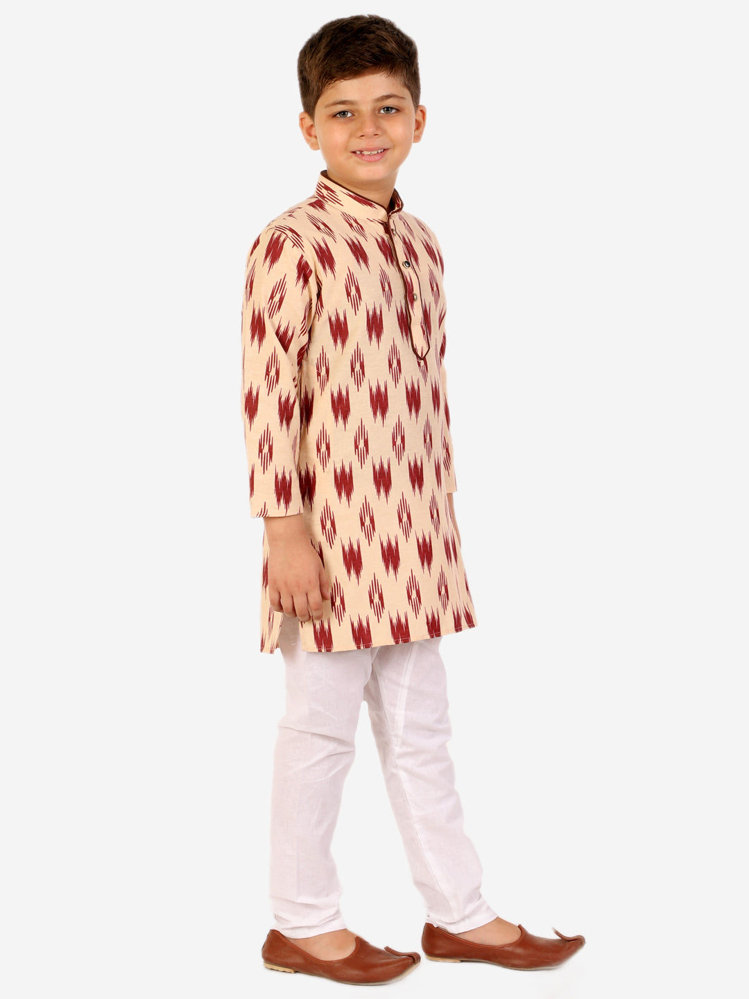 Pro Ethic Cotton Kurta Pajama For Boys Maroon Printed S-154