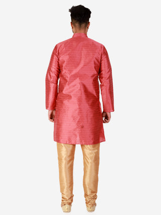 Pro Ethic Pink Men's Kurta Pajama Silk Self Design (B-101)